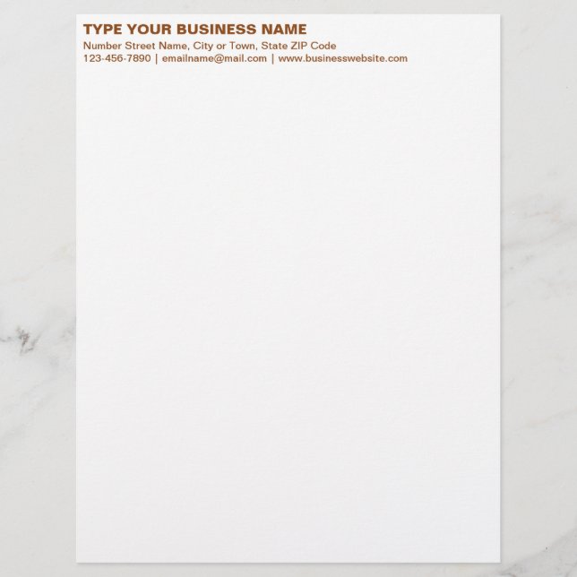 Papel Timbrado Cabeçalho de Texto Comum Marrom Alinhado à Esquerd (Frente)