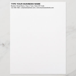 Papel Timbrado Cabeçalho de Texto Plano Preto Alinhado à Esquerda