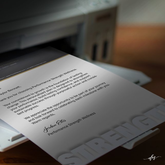 Papel Timbrado Cabeçalho de Treinamento de Força | Performance Fi (Designed for crisp, professional results on both home and office printers.)