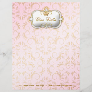 Papel Timbrado cabeçalho divino dourado de 311-Ciao Bella