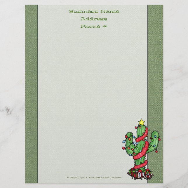 Papel Timbrado Cabeçalho do cacto de Natal (Frente)