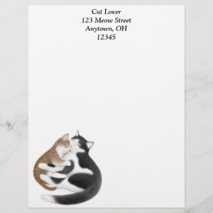 Papel Timbrado Cabeçalho do gato e do gatinho da mãe