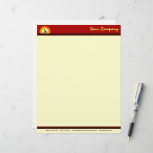 Papel Timbrado Cabeçalho do nascer do sol da pose do professor d