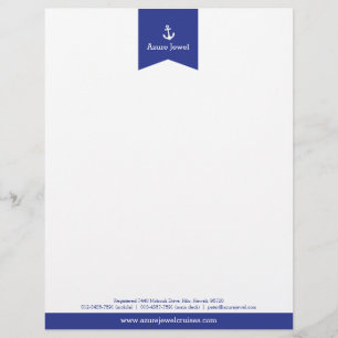 Papel Timbrado Cabeçalho do negócio da navigação da fita azul