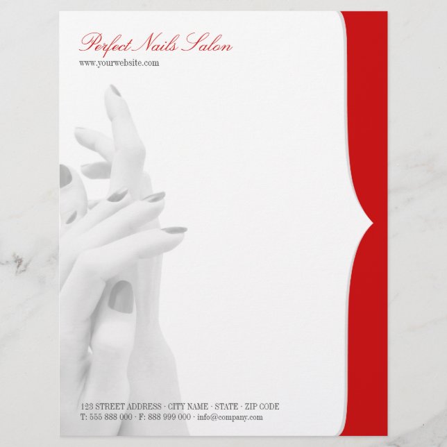 Papel Timbrado Cabeçalho do negócio do centro da beleza do salão (Frente)