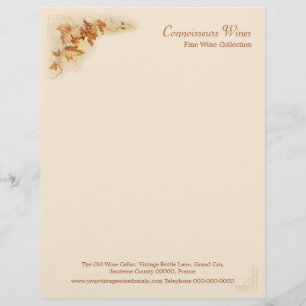 Papel Timbrado Cabeçalho do negócio do vinho