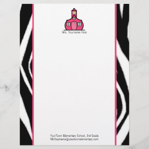 Papel Timbrado Cabeçalho do professor - impressão e rosa da zeb