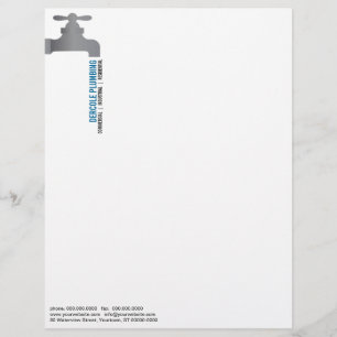 Papel Timbrado Cabeçalho do torneira dos canalizador