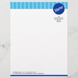Papel Timbrado Cabeçalho e Círculo - Listras - Tons de Azul