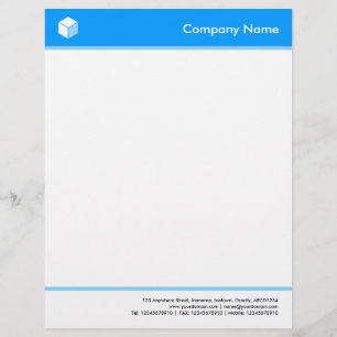 Papel Timbrado Cabeçalho e Rodapé - Azul 0099FF
