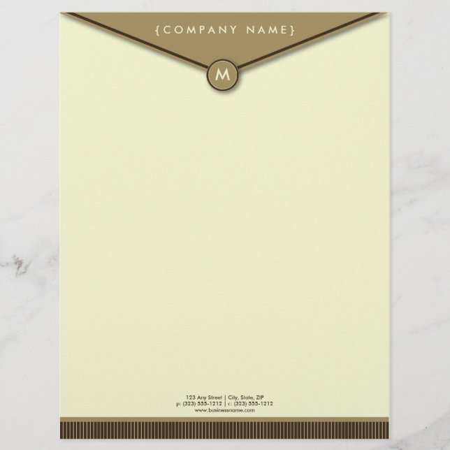 Papel Timbrado Cabeçalho elegante do monograma do envelope (Frente)