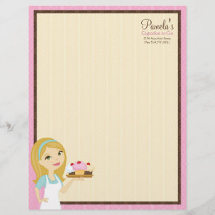 Papel Timbrado Cabeçalho louro 4 do cupcake D12 do padeiro