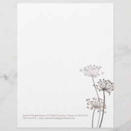 Papel Timbrado Cabeçalho marrom gráfico da salsa de vacas da flor