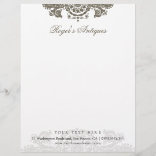 Papel Timbrado Cabeçalho ornamentado Rococo antigo