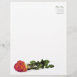 Papel Timbrado Cabeçalho pessoal vermelho moderno mínimo do ros