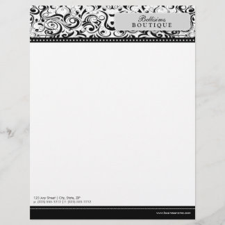 Papel Timbrado Cabeçalho preto do desenhista do boutique de