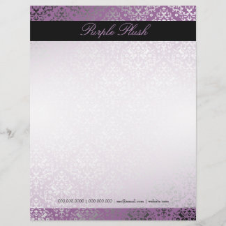 Papel Timbrado cabeçalho roxo do luxuoso do damasco 311-Dazzling