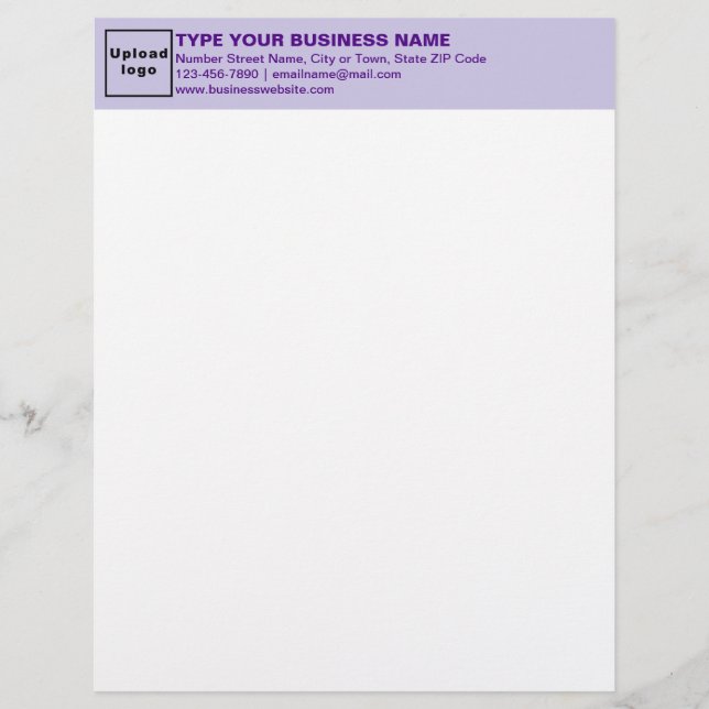 Papel Timbrado Cabeçalho Roxo Monocromático de Empresas (Frente)