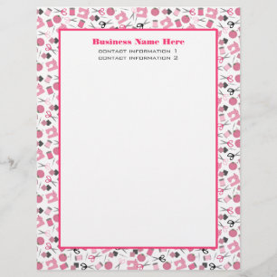 Papel Timbrado Cabeçalho Sewing cor-de-rosa