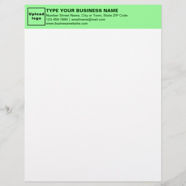 Papel Timbrado Cabeçalho Verde Leve da Letterhead (Frente)