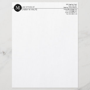 Papel Timbrado cabeçalhos do negócio do monograma