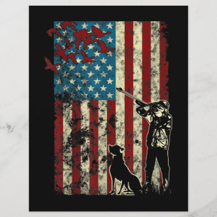 Papel Timbrado Caça ao Pato - Bandeira Patriótica Americana em