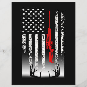 Papel Timbrado Caça de veados à bandeira americana