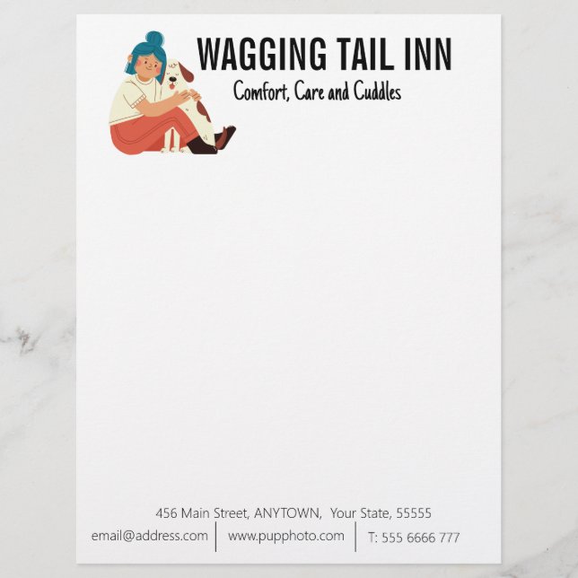 Papel Timbrado Cachorro e café da manhã personalizados (Frente)