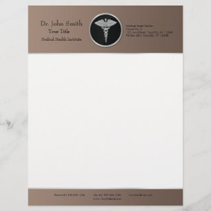 Papel Timbrado Caduceus médico profissional de prata - cabeçalh