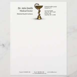 Papel Timbrado Caduco Branco de Higieia Médica de Cobra de Bronze