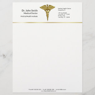 Papel Timbrado Caduco Dourado Médico do Precioso Profissional
