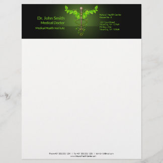 Papel Timbrado Caduco Médico Holístico Alternativo Folha Verde