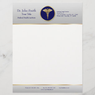 Papel Timbrado Caduco Médico Profissional Azul Dourado