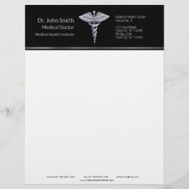 Papel Timbrado Caduco Médico Silver Classy em Preto