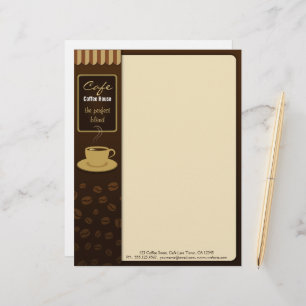 Papel Timbrado Café Na moda Café Compre Copa Comercial Letterhead