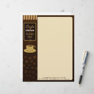 Papel Timbrado Café Na moda Café Compre Copa Comercial Letterhead