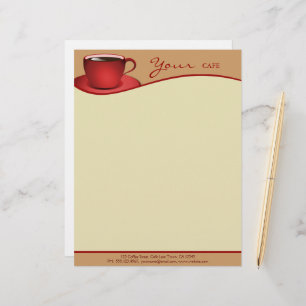 Papel Timbrado Café Red Cup Café Compro Comercial Letterhead