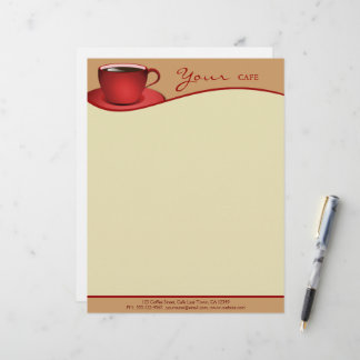 Papel Timbrado Café Red Cup Café Compro Comercial Letterhead