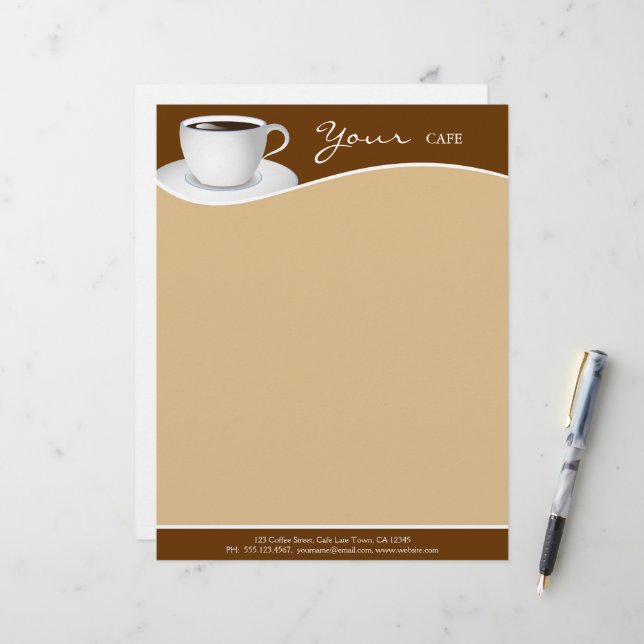 Papel Timbrado Café White Cup Compro Café Torneira (Frente/Verso In Situ)