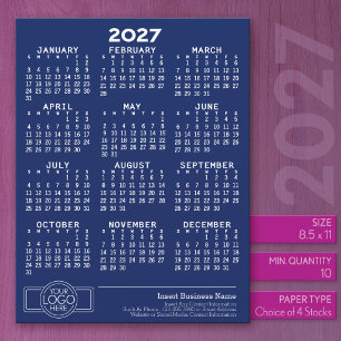 Papel Timbrado Calendário 2027 - Logotipo Básico de Escritório Co