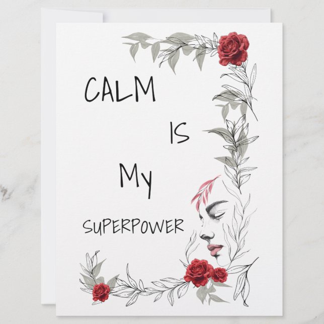 Papel Timbrado Calma É Meu Superpoder | Autoconfiança e Confiança (Frente)