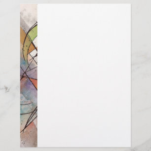 Papel Timbrado CANTATA em TOM PASTEL Arte Abstrata Aquarela