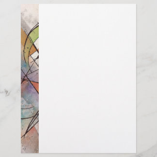 Papel Timbrado CANTATA em TOM PASTEL Arte Abstrata Aquarela
