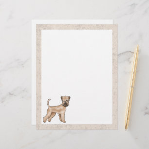 Papel Timbrado Cão de Cartoon Terrier Cute de Roda Suave Irlandês