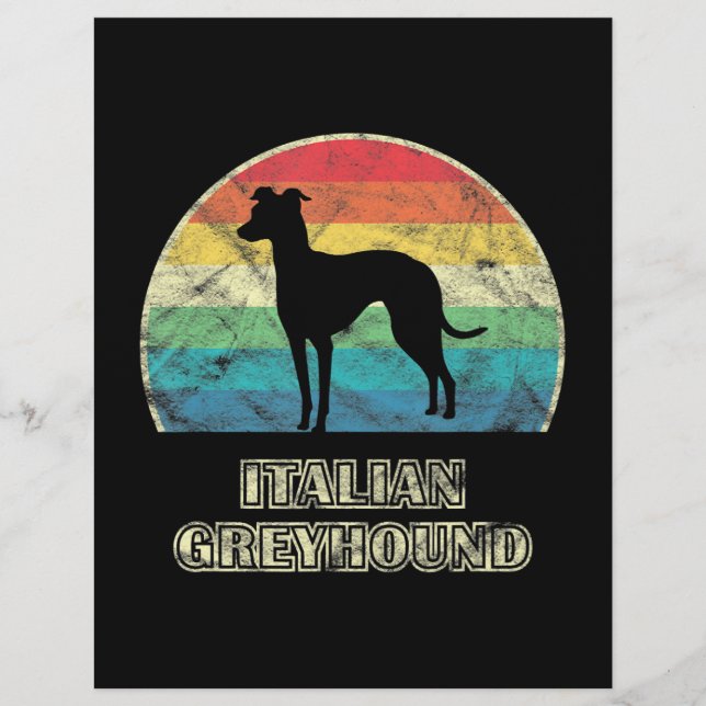 Papel Timbrado cão do estilo greyhound italiano (Frente)