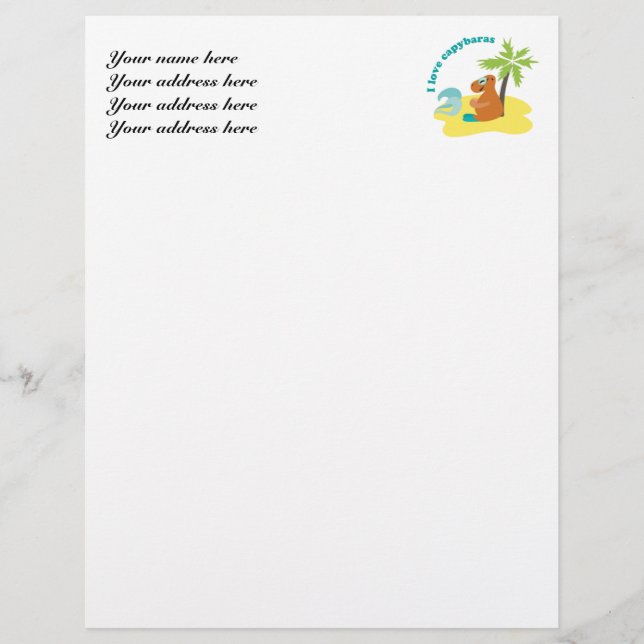 Papel Timbrado Capybara Letterhead Modelo (Frente)