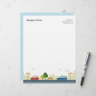 Papel Timbrado Carros estacionados em uma cartola
