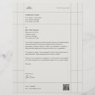 Papel Timbrado Carta Comercial Criativa com Design de Letra-fim