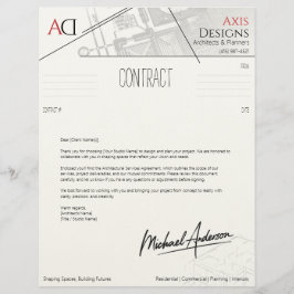 Papel Timbrado Carta de Apresentação de Contrato de Arquiteto com
