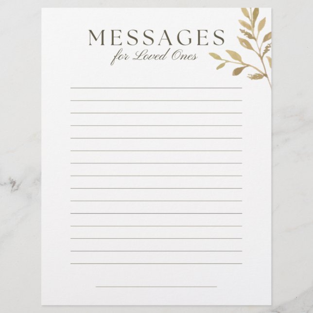 Papel Timbrado Carta de Pré-Planejamento para Entes Queridos (Frente)